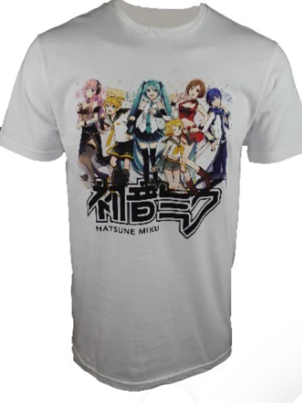 Men's Hatsune Miku White Graphic Crew Neck Tee T-Shirt Medium Anime K-pop Manga